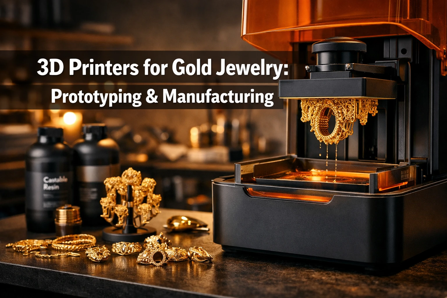 3D Printers for Gold Jewelry Uses and Applications in Professional Prototyping and Manufacturing
