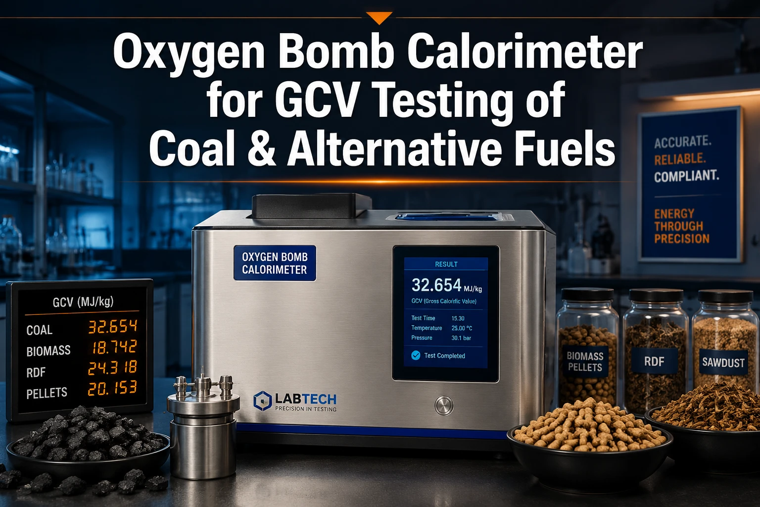 Oxygen Bomb Calorimeter for Gross Calorific Value (GCV) Testing of Coal and Alternative Fuels