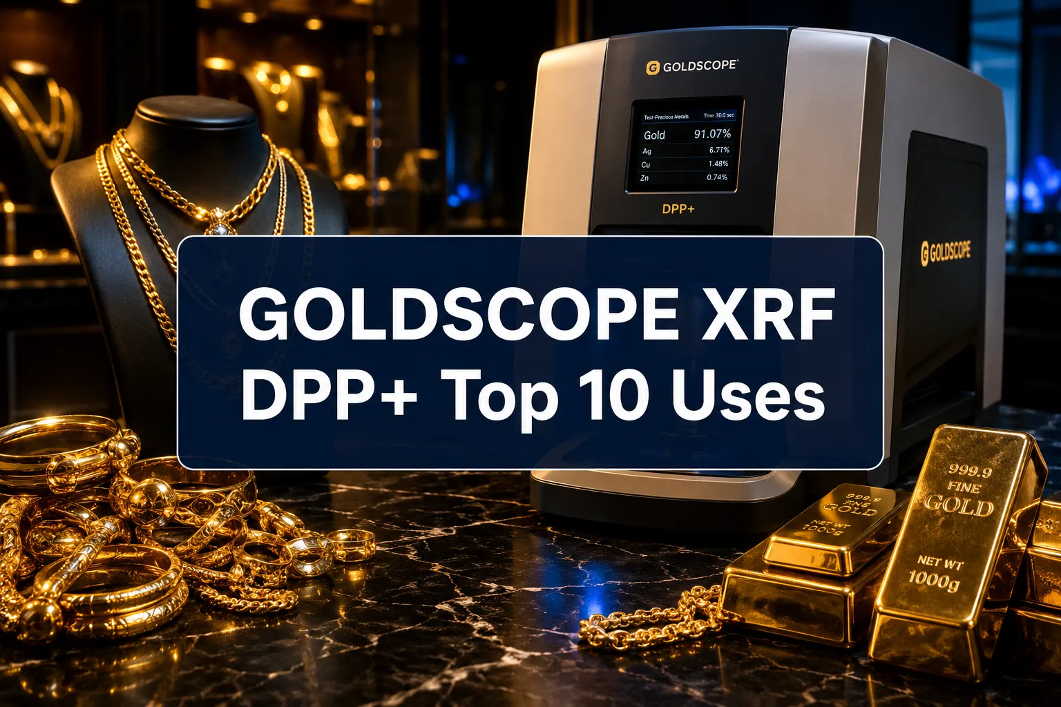 Top 10 Applications of the FISCHERSCOPE GOLDSCOPE XRF DPP+ for Jewelry, Refining & Precious Metal Testing (1)